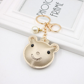 Champagne Gold Crown Teddy Keychain for Bags and Backpacks