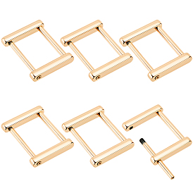 6 piezas de grillete de tornillo de aleación, Hebillas ajustables para correas de bolsos, Rectángulo