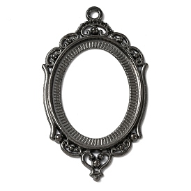 Zinc Alloy Pendant Cabochon Settings, Open Back Settings, Oval