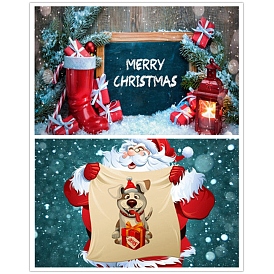 Christmas Theme Santa Claus/Sock DIY Diamond Painting Kit, Including Resin Rhinestones Bag, Diamond Sticky Pen, Tray Plate and Glue Clay