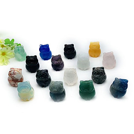 Natural Gemstone Sculpture Ornaments, for Home Office Desk Decorations, Sea Dog