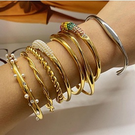 Bracelet de perles multicouches avec plein de diamants, 18 plaqué or k - accessoire pour femme à la mode et polyvalent