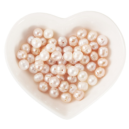 60шт. 3 стили нити натуральных культивированных пресноводных жемчужных бусин, рифленый картофель