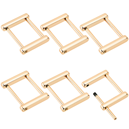 6 piezas de grillete de tornillo de aleación, Hebillas ajustables para correas de bolsos, Rectángulo