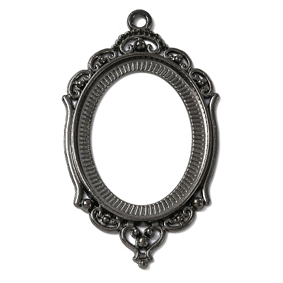 Zinc Alloy Pendant Cabochon Settings, Open Back Settings, Oval