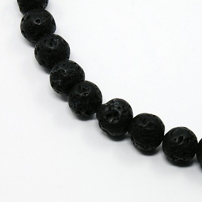 Lava Rock Round Bead Strands, 8mm, Hole: 1mm, about 49pcs/strand, 15.5 inch