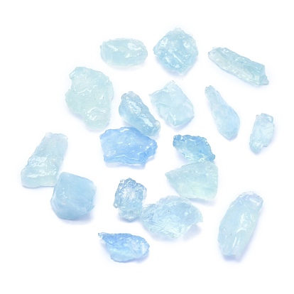 Natural Aquamarine Beads, No Hole/Undrilled Beads, Rough Raw Stone, Nuggets