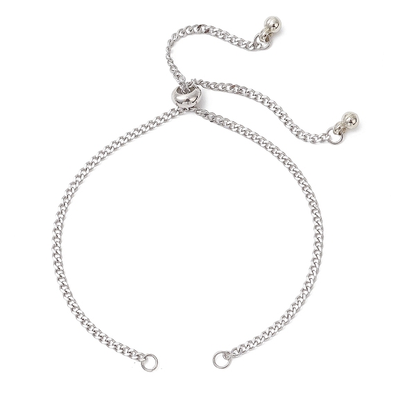 2.5мм 304 изготовление браслета-слайдера из нержавеющей стали, с пластиковыми подвесками ccb и латунными бусинами