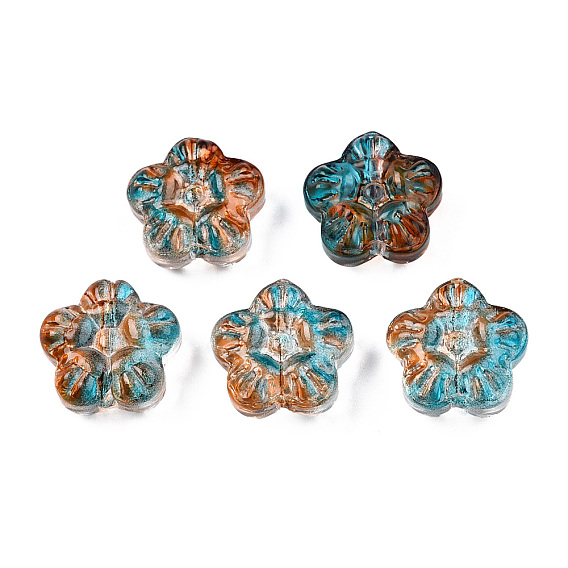 Прозрачные брызги, окрашенные распылением, два тона, цветок