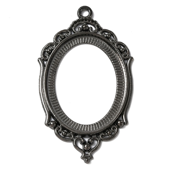 Zinc Alloy Pendant Cabochon Settings, Open Back Settings, Oval