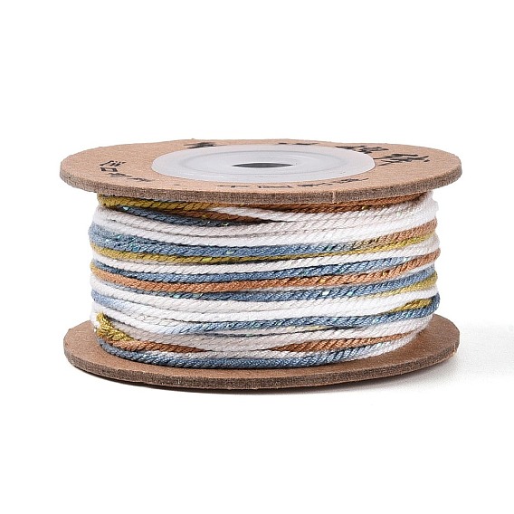 30м сегментный окрашенный хлопковый шнур для макраме, круглая плетеная веревка, для настенного крепления, ремесла, Подарочная упаковка