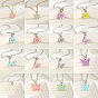 201 Collares con colgante de mariposa y flor de acero inoxidable esmaltado/acrílico con cadena de cable para mujer