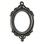 Zinc Alloy Pendant Cabochon Settings, Open Back Settings, Oval
