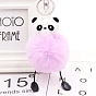 Panda Furry Pom-Pom Keychain for Women, Polypropylene Imitation Rabbit Fur Car Charm Bag Pendant