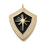 Латунные микро проложить кубического циркония подвески, с эмалью, без кадмия, без никеля и без свинца, щит и звезда