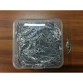 Tibetan Style Alloy Pendants, For Easter, Jesus Fish