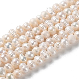 Natural Cultured Freshwater Pearl Beads Strands, Potato, Grade AB+