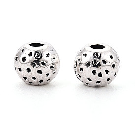 Текстурированные тибетские бусины из сплава, круглые