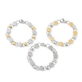 201 браслеты-цепочки с плоскими круглыми звеньями из нержавеющей стали для женщин и мужчин