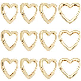 6 пары латунных серег-колец Huggie Hoop, долговечный, сердце