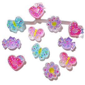 Кабошоны из смолы градиентного цвета, с блеском порошок, разнообразные