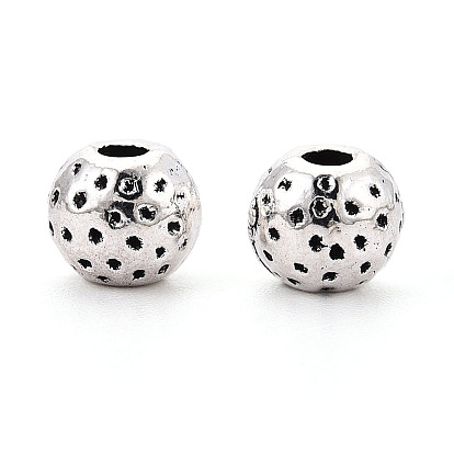 Текстурированные тибетские бусины из сплава, круглые