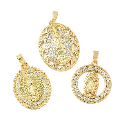 Латунные микропаве прозрачные подвески с фианитом, без кадмия и без свинца, религиозная тема