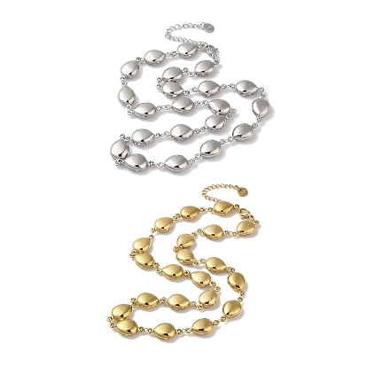 304 Stainless Steel Teardrop Link Necklaces