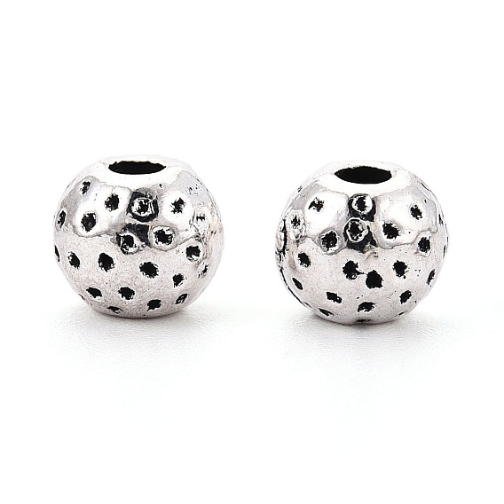 Текстурированные тибетские бусины из сплава, круглые