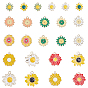 Alloy Enamel Pendants, Light Gold, Flower