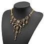 Halloween Themed Pirate Skull Alloy Bib Necklace for Women