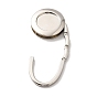 Zinc Alloy Bag Hangers, Foldable Purse Hooks, with Brass Nail, Round