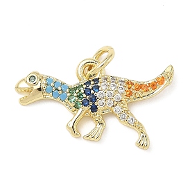 Латунные микро проложить кубического циркония подвески, без кадмия и без свинца, динозавр, с целью перехода в кольце, реальный 18 k позолоченный