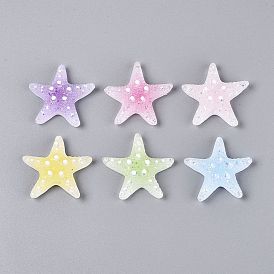 Прозрачная смола и кабошоны с пайетками в технике декоден, морская звезда