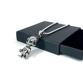 Винтажные готические ожерелья из нержавеющей стали с подвеской в виде куклы-демона из мультфильма