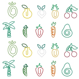 Утюг и пластиковые скрепки для овощей и фруктов sunnyclue, милые скрепки, забавные закладки маркировочные клипы