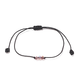 Transparent Glass Braided Bead Bracelet, Adjustable Bracelet for Women