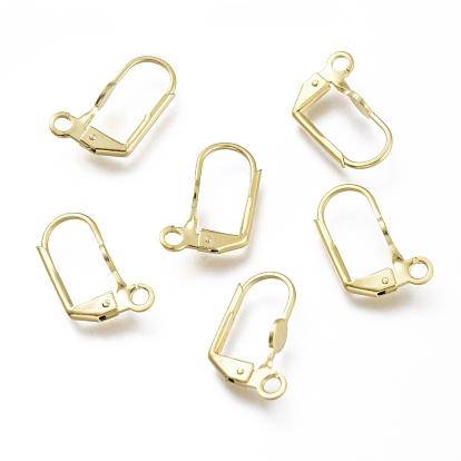 Brass Leverback Earring Findings, with Loop