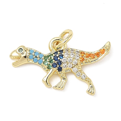Латунные микро проложить кубического циркония подвески, без кадмия и без свинца, динозавр, с целью перехода в кольце, реальный 18 k позолоченный