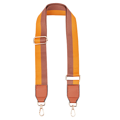 Stripe Pattern Adjustable Nylon Bag Strap, with Zinc Alloy Clasps, for Bag Replacement Accessories