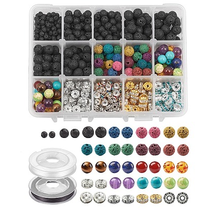 Поделки изготовления ювелирных изделий, с драгоценными камнями круглых бусин, Латунные бусины разделители для поставки стразов, проставки из тибетского сплава и эластичные нити