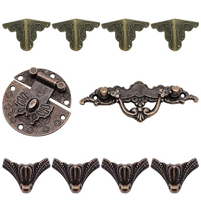 10 stes 4 стили коробки угловые протекторы, с железными винтами, для мебели украшения шкатулки