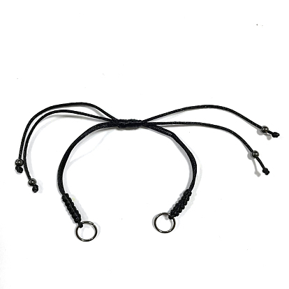 Armband Zeug, mit Nylonfaden, Messingperlen und offene Sprungringe aus Eisen