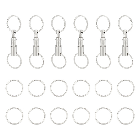 6шт. железный быстросъемный брелок, съемный брелок с защелкой, с железными кольцами для ключей 12шт.
