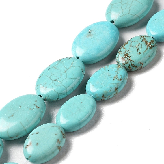 Природные Говлит бисер нитей, окрашенные, овальные