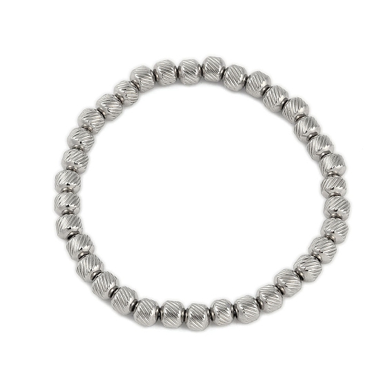 304 из нержавеющей стали бисером браслеты простирания, круглые