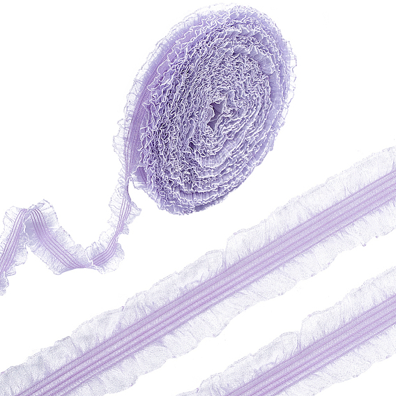 20 ярдов с гофрированной нейлоновой эластичной кружевной отделкой, плиссированная эластичная отделка, для украшения одежды