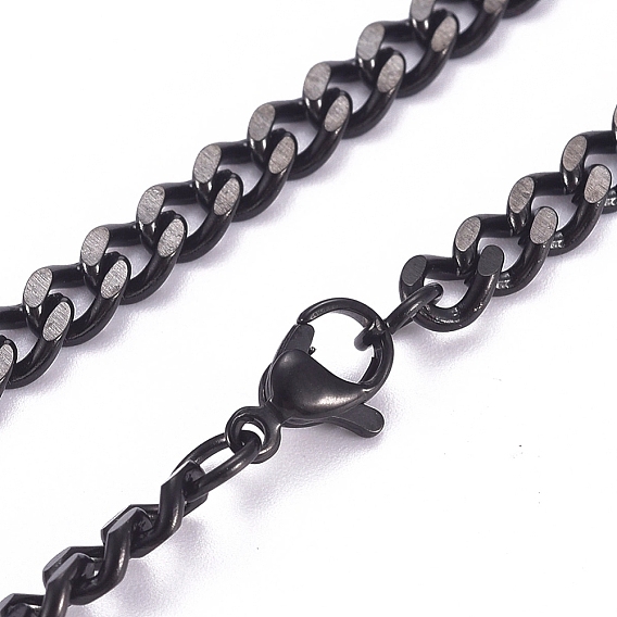 Collares de cadena de eslabones cubanos de acero inoxidable 667 para hombre, con cierre de langosta