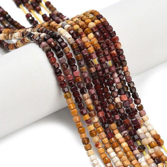Природные mookaite бисер нитей, граненые настольные бусины в форме куба