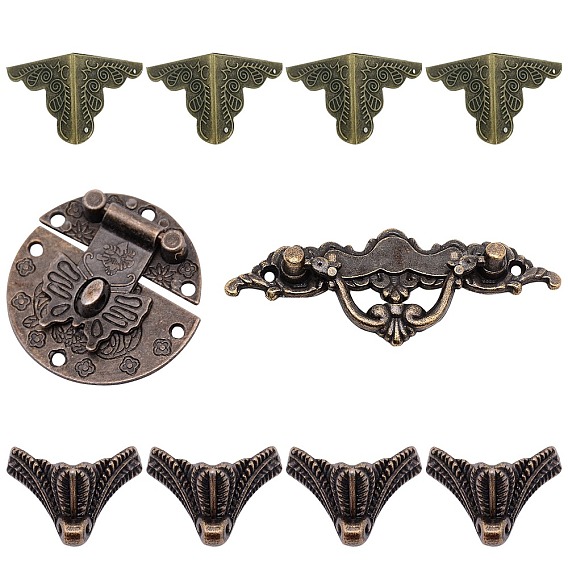 10 stes 4 стили коробки угловые протекторы, с железными винтами, для мебели украшения шкатулки